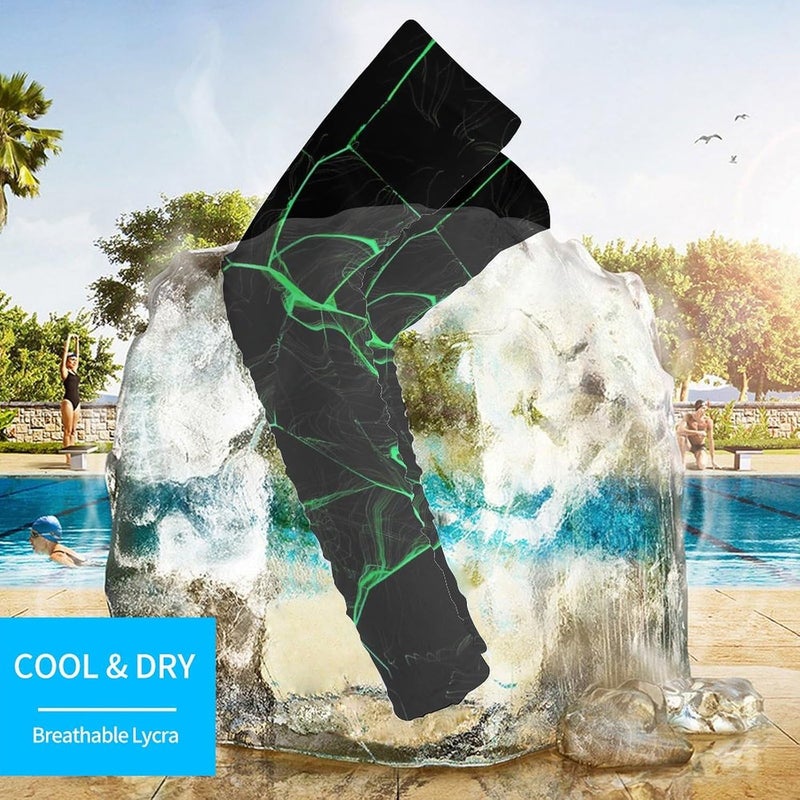 QiErDesign Marble Sports Compression Arm Sleeves for Men & Women - Youth Arm Sleeve Baseball Volleyball Sleeves & Basketball Sleeve - Image 3